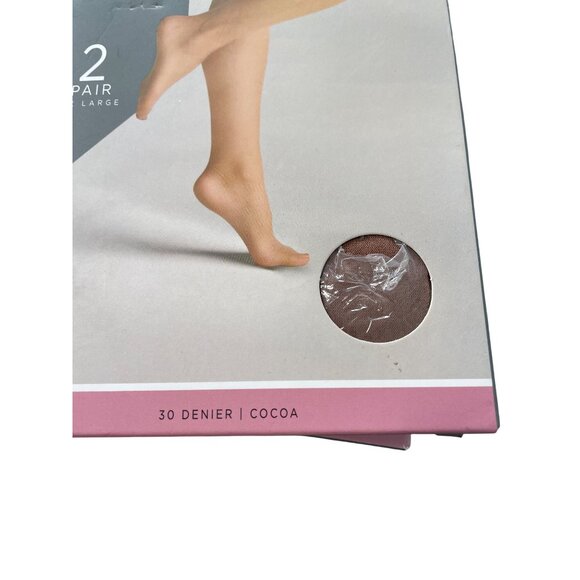 Silk Impressions Tights Size XXL Medium Support Sheer Cocoa 30 Denier 2 Pair NEW - Picture 2 of 6